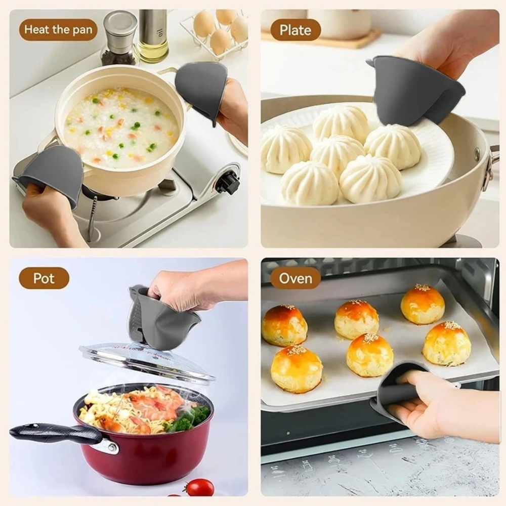 Silicone Anti-heat Gloves 2pcs - Oven Mitt Silicone 评论和价格
