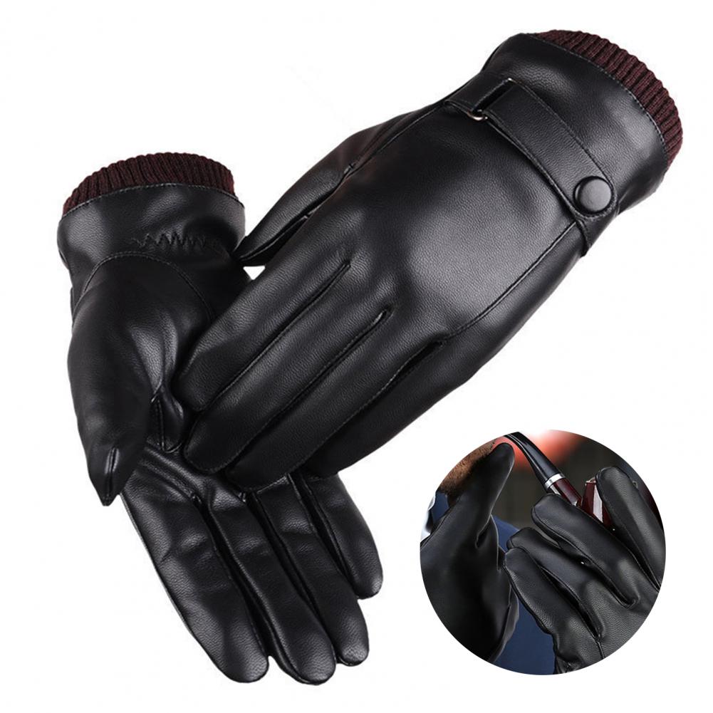 Faux Leather Full Finger Touch - Winter Glove Insulated 评论和价格