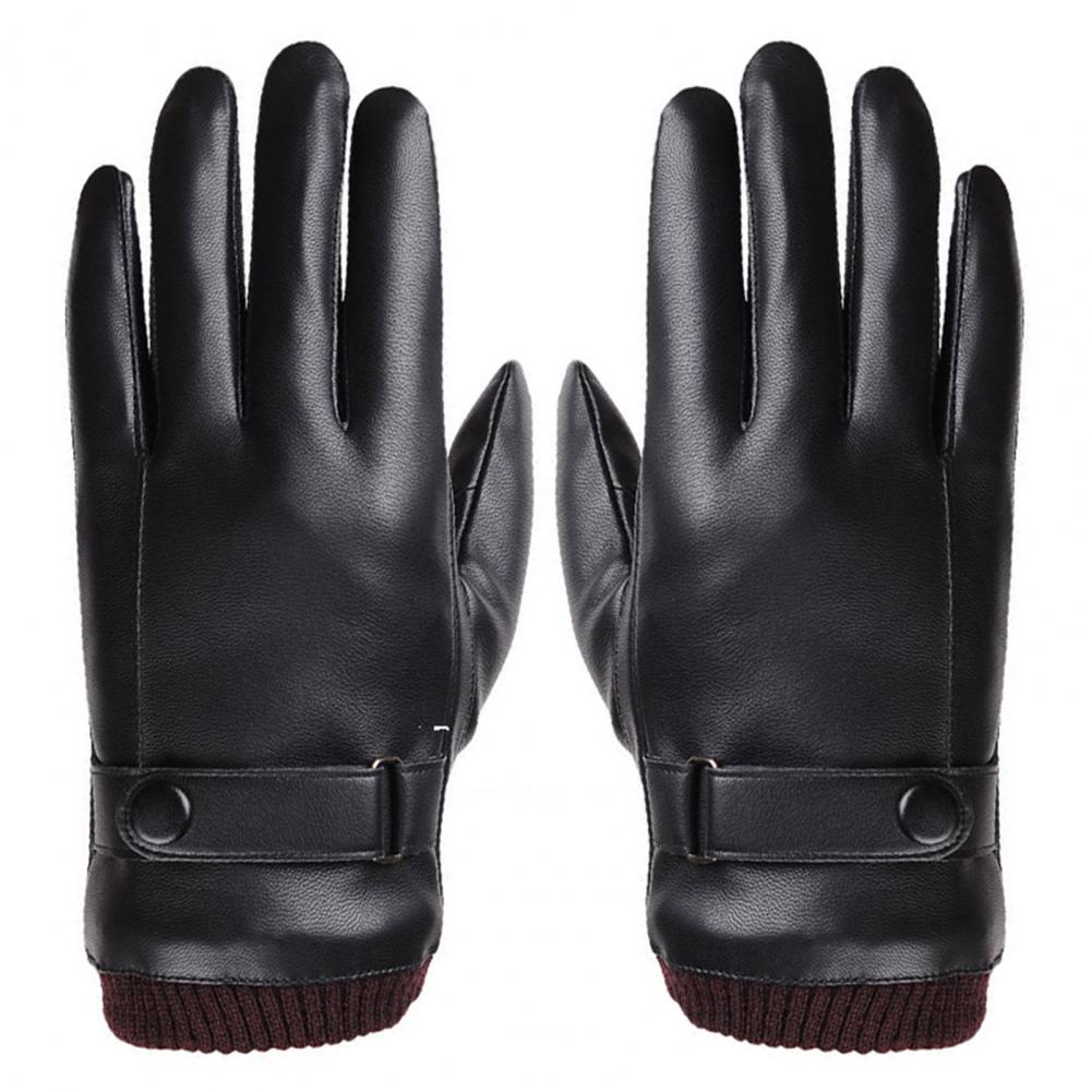 Faux Leather Full Finger Touch - Winter Glove Insulated 评论和价格