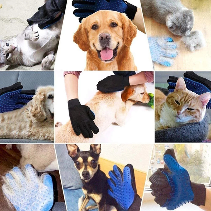 Pet Grooming Gloves Silicone B - Rubber Glove Cleaning 评论和价格