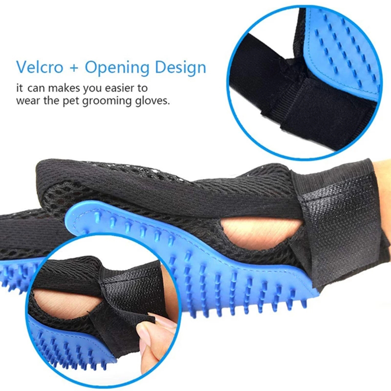 Pet Grooming Gloves Silicone B - Rubber Glove Cleaning 评论和价格